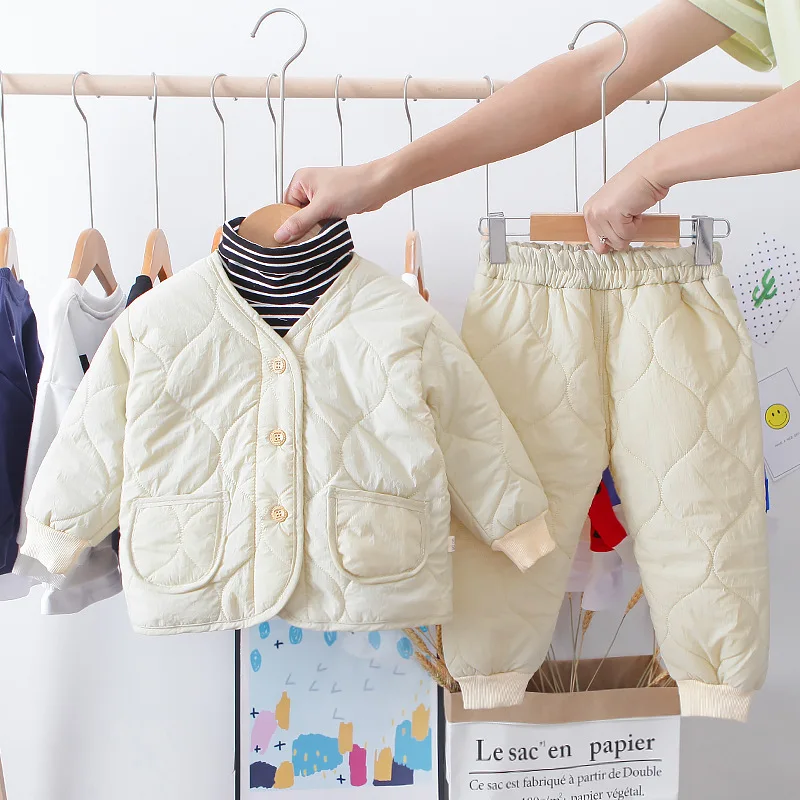 Комплекты одежды для детей зимняя бархатная одежда из 2 предметов маленьких