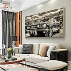 Ретро Форд Мустанг Классический автомобиль стена арт-деко картина плакаты и принты для гостиной винтажная Роскошная картина для автомобиля