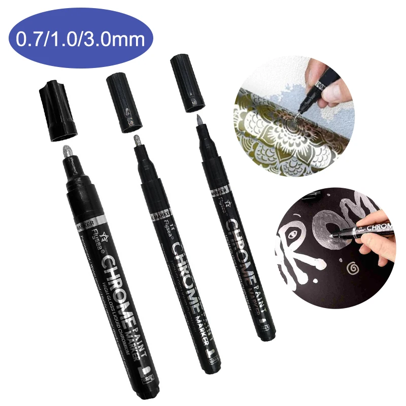 

DIY Reflective Paint Pen Silver Art Liquid Mirror Chrome Marker Mirror Reflection Sign Pen Rock Paint Tools Painting Pencil