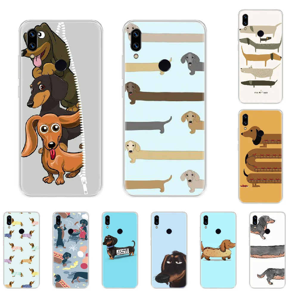 Милый чехол для телефона Dachshund Doxie Flower Dog Puppy Bling Xiaomi Redmi 2 3 4x5 5a 6 7 8 8T pro