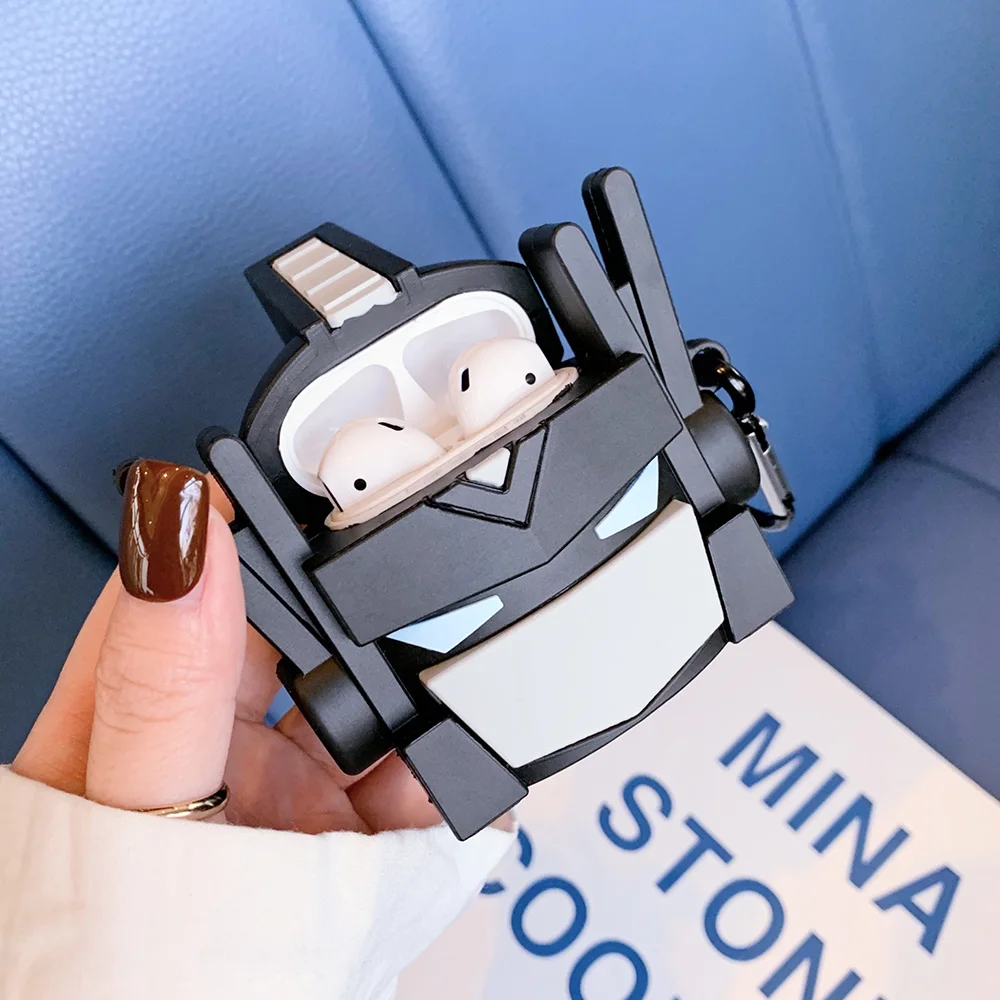 Силиконовый чехол для наушников для Airpods, чехол для трансформеров, 3D мультяшный чехол, защитный кожаный чехол для AppleAirpods для Earpods, чехол