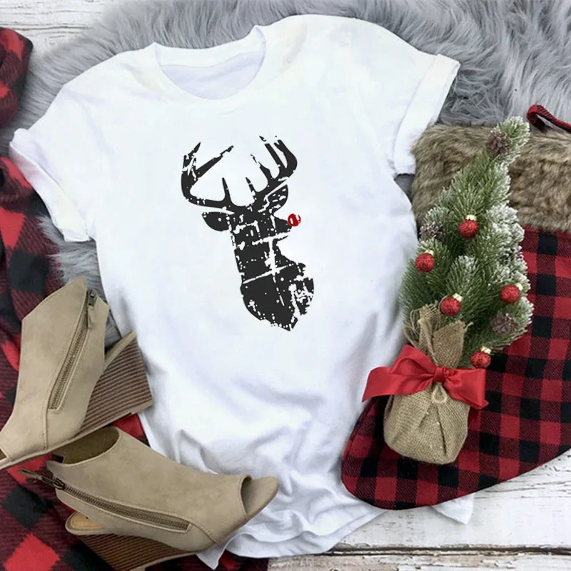 WT0304-White Рождественская футболка Для женщин T рубашки для мальчиков Модные Графический милый каваи Hipster футболка Micky женский Camiseta Mujer - Цвет: WT0304-White
