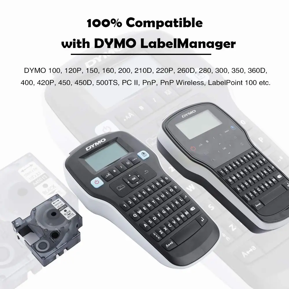 Labelife 1 шт Многоцветный 45013 совместимый с Dymo D1 менеджер 12 мм черный на белом фоне ленты с лейблом для этикетка Dymo менеджер 160 280 210