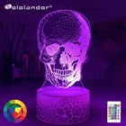 Новейший Удивительный 3d-ночник с черепом, светодиодный USB-светильник, Хэллоуин, Каратель, настроение, красочный испуганный тематический свет, домашнее украшение