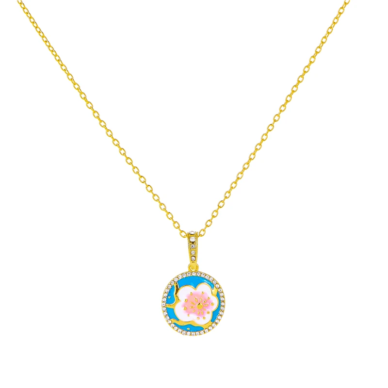 

Exquisite Light Luxury Round Flowers Embossed Creative Women's Birthday Gift Jewelry Necklace Jewelry Jewelry Necklace Wholesale