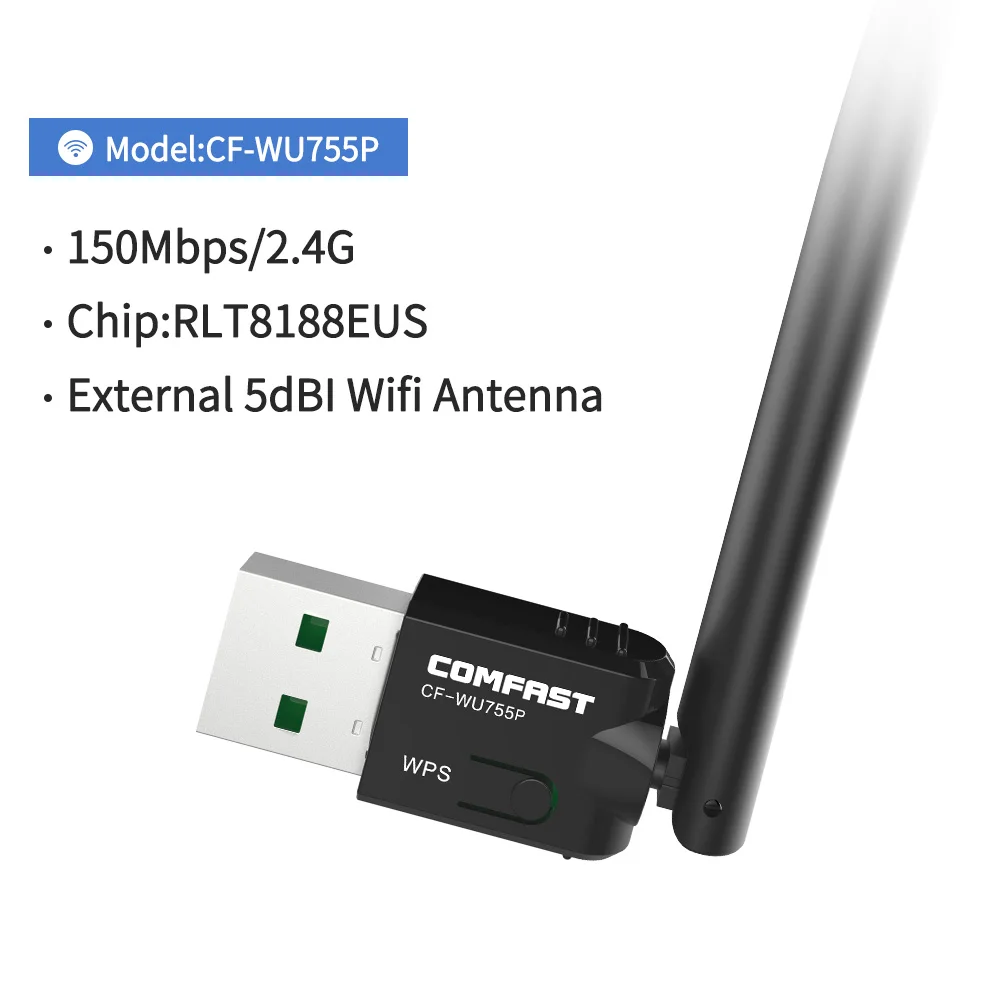 Недорогой мини USB Wifi адаптер 802.11n Антенна 150 Мбит/с USB беспроводной приемник MT7601 сетевая карта Wi-Fi для настольного ноутбука - Цвет: CF-WU755P