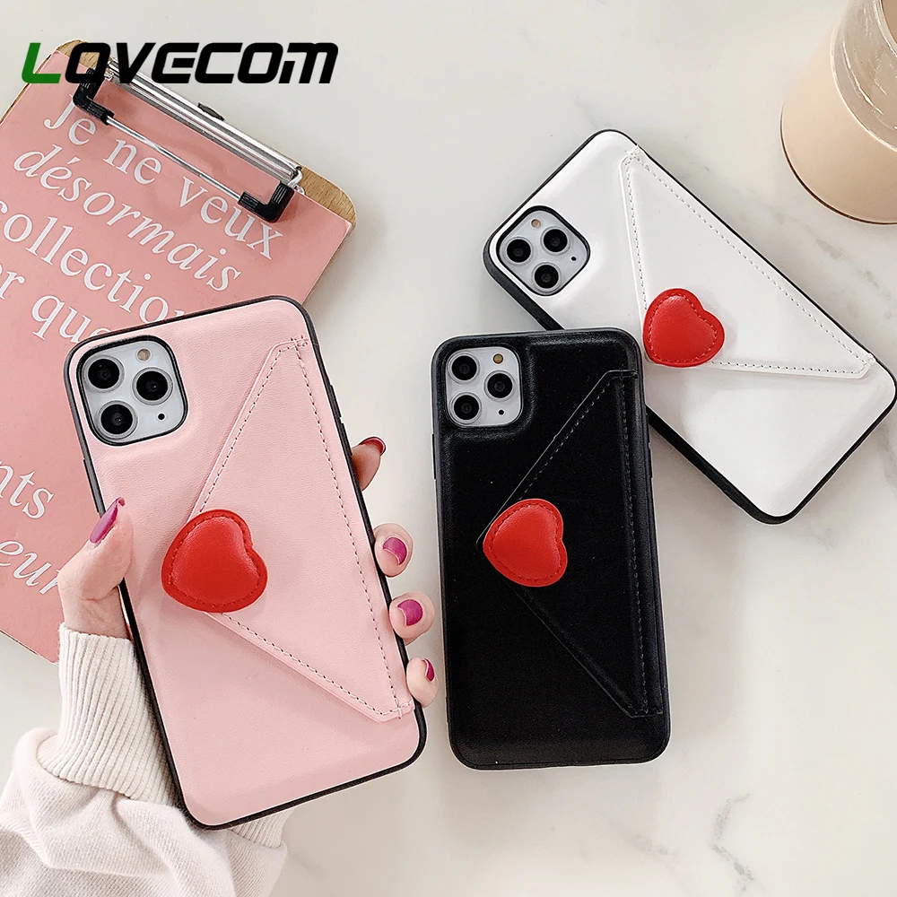 Чехол для телефона с отделением карт iPhone 11 Pro Max XR XS 7 8 6 Plus однотонный чехол из