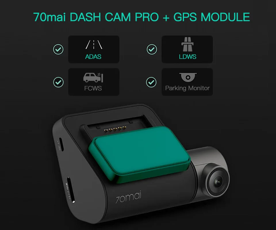 Xiaomi 70mai Dash Cam Pro 1944P скорость и координаты gps ADAS 70mai pro Автомобильный видеорегистратор Wi-Fi DVR голосовое управление 24H Park 70 MAI