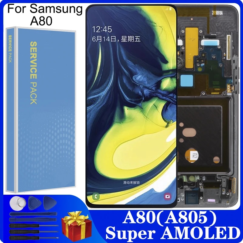 6 7 &quotSUPER AMOLED A80 A805 ЖК-дисплей для Samsung Galaxy A805F сенсорный экран дигитайзер сборки