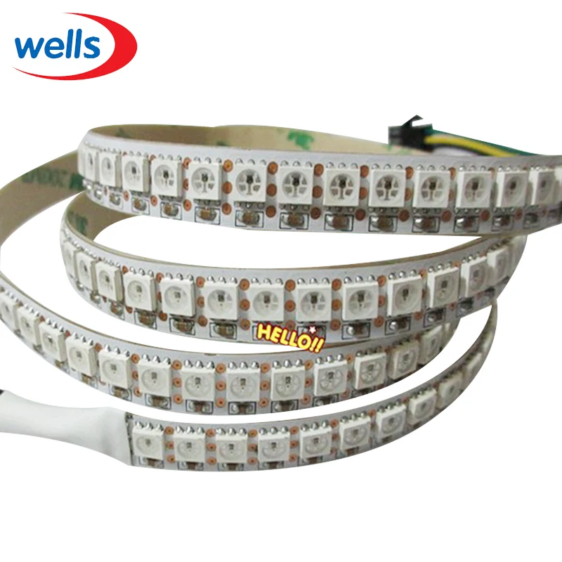 Светодиодный светильник Smart pixel WS2812B 1 м/4 м/5 м 30/60/144 светодиодов/м WS2812 IC черно белая