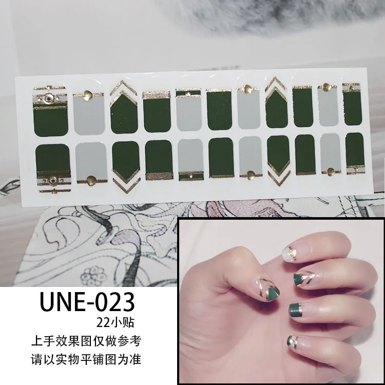 UNE-023 1 шт/22 наклейки, водяной знак слайдер наклейки для ногтей, переводная картинка переводная вода тату Цветок Бабочка украшение маникюр Клей - Цвет: UNE-023