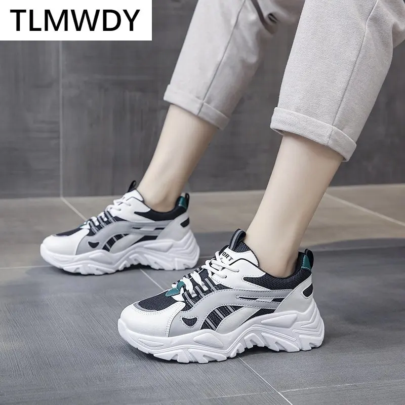 

2021 Spring New Women Vulcanized Shoes Fashion Women Mesh Breathable Women Casual Shoes Platform Walking Comfort Women Sneakers