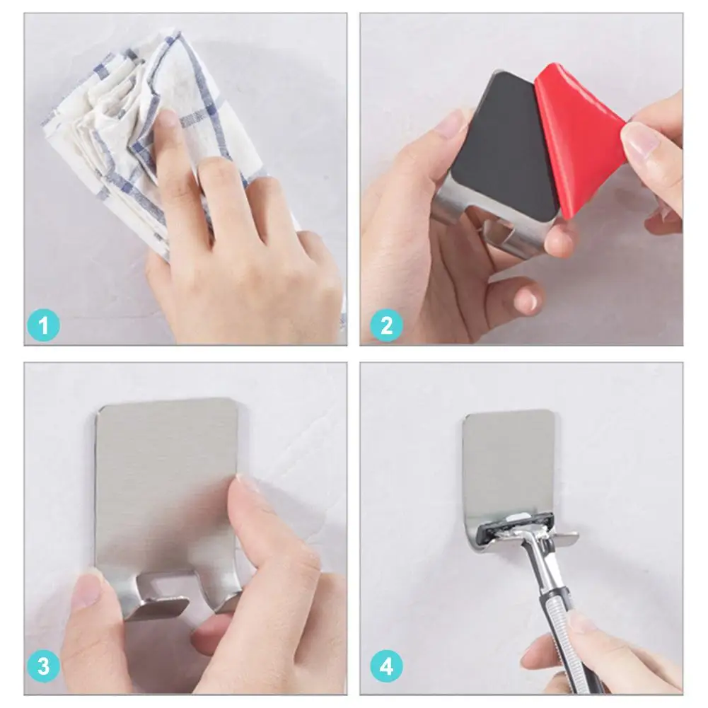 Держатель для бритвы крючок вешалка подставка самоклеящаяся нержавеющая сталь