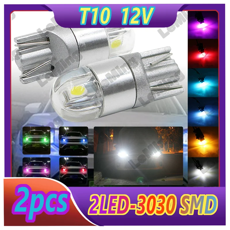 

Светодиодные лампы LeMing T10 W5W 3030 SMD 168 194 W5W, автомобильные лампы для чтения, габаритные огни, 12 В, авто, белый, янтарный, Кристальный, синий, красн...