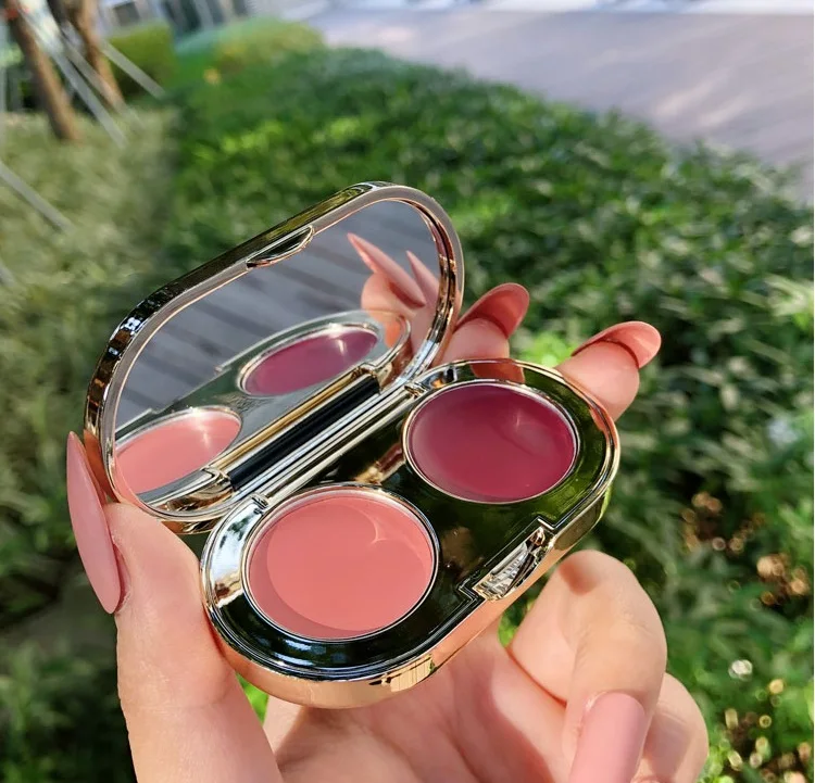 2 цвета Румяна для лица Палитра кремовый пигментированные румяна щек