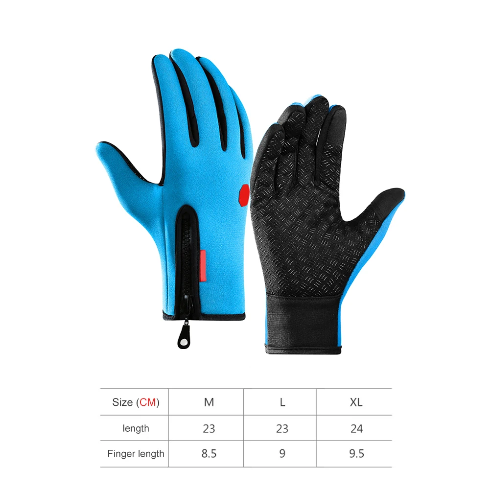 

Winter Touch Screen Gloves Men Women Anti Skid Outdoor Waterproof Zipper Ski Windproof Splashproof Thermal Gloves