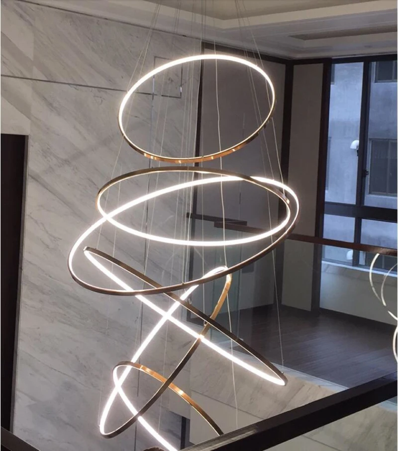 

Circular Art Duplex Building Large Chandelier Modern Luxury Chandelier Living Room Lamp Hotel Lobby Decoration Lamp