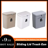 sliding lid trash can kitchen cabinet door hanging plastic storage sanitary bucket storage bucket storage box kitchen accessorie