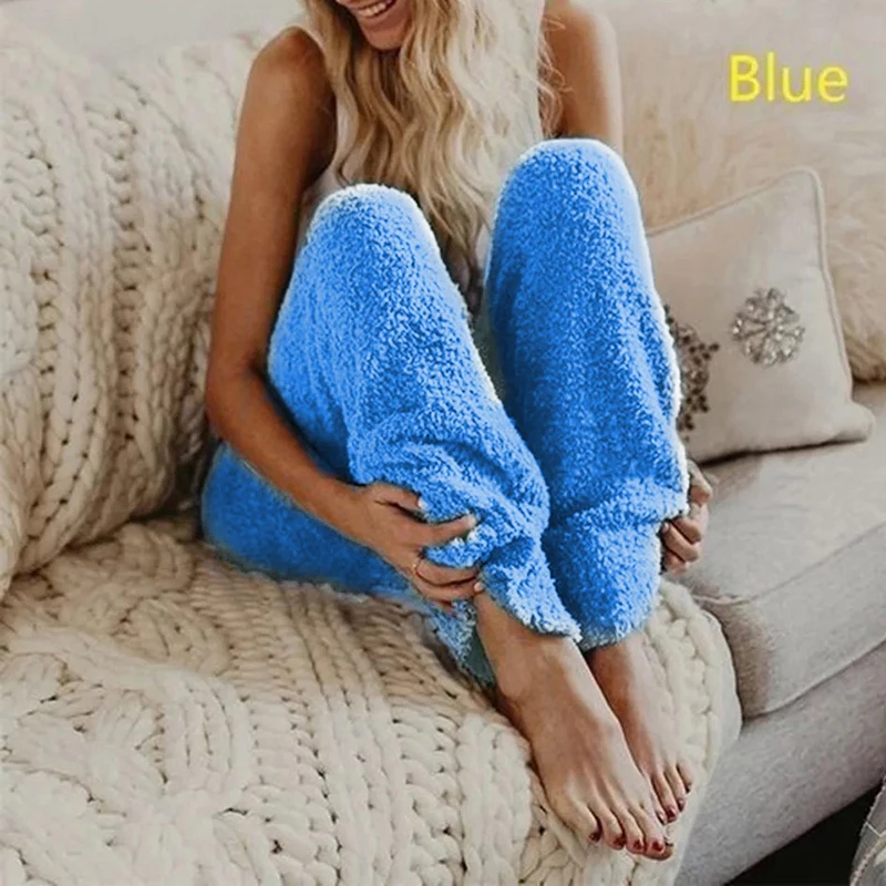 Женские зимние мягкие плюшевые фланелевые Фланелевые брюки ночная одежда