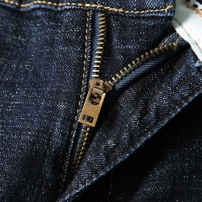 Мужские джинсы в полоску KSTUN темно-синие облегающие прямые Стрейчевые