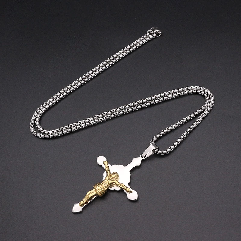 Новое поступление женское простое ожерелье с крестом Иисуса 60 см цепочка из