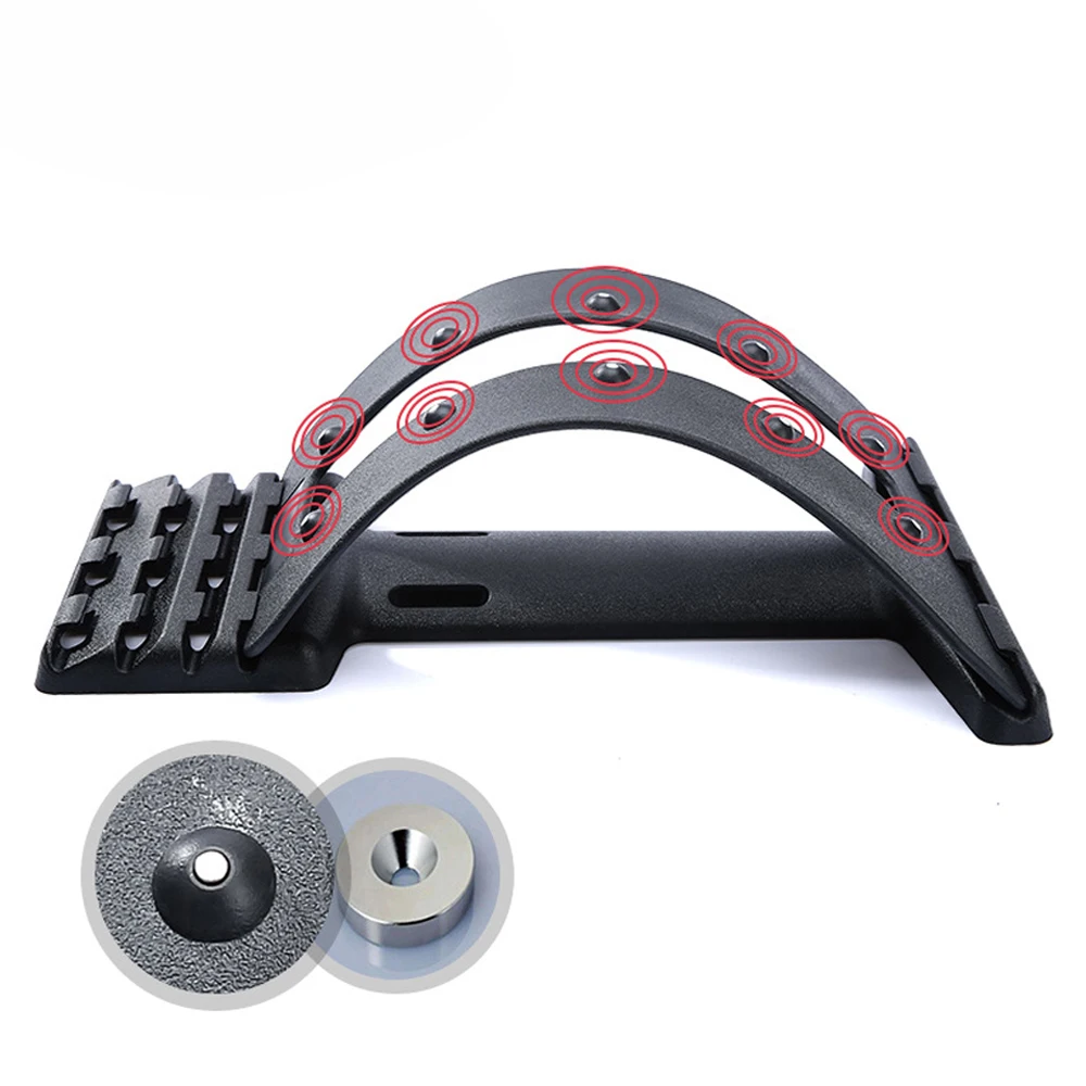 

Back Massager Lumbar Stretch Relax Instrument Waist Support Massage Tool Spine Relief Pain Stretcher Point Massage Device