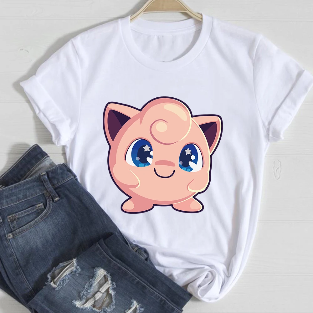 

Pokemon Clothes Kawaii Jigglypuff T-shirt Anime Tops Summer Women New Casual Print Short Sleeve Cartoons Aesthetic Tees Dropship