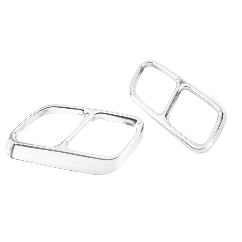 

Car Stainless Steel Car Rear Dual Exhaust Muffler Pipe Cover Trim Tail Throat Frame for Benz CLS 2012-2017 Silver