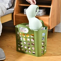 folding laundry basket household bathroom plastic dirty clothes storage basket wall mounted portable clothes storage bucket