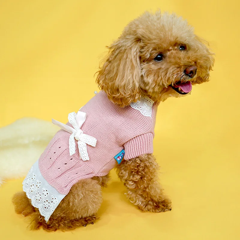 PETCIRCLE/новая одежда для собак и щенков шерстяное платье маленьких кошек милый