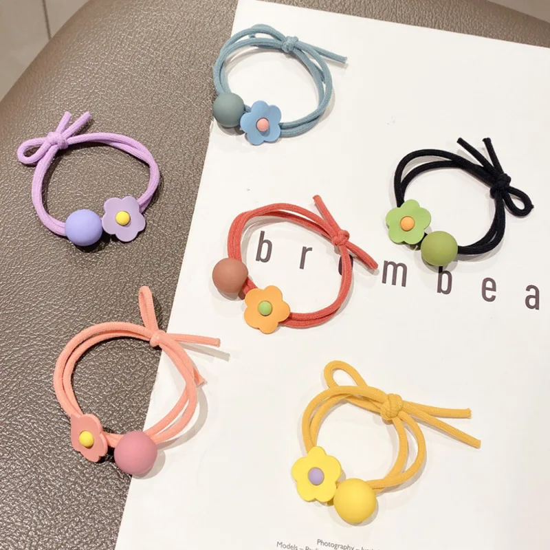 

Xwen New Girls Lovely Flower Hair Bands Headband Small Candy Color Elastic Rubber Band Hairband Kids Sweet Hair Accessories