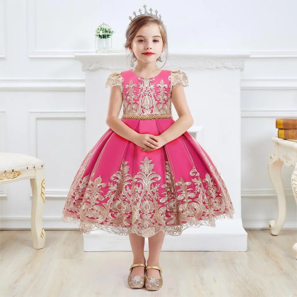 

Embroidery Chirstmas New Year Girls Dress Princess Evening Clothing Kids Dresses for Girls Birthday Party Dress Robe Fille 4 8T