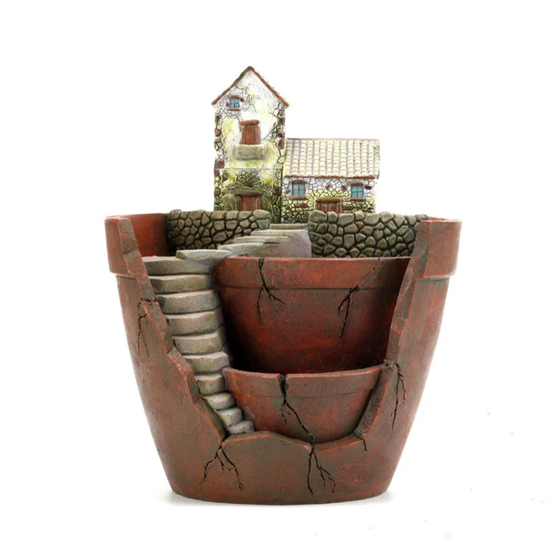 1 piece Creative Micro Landscape Flower Pot Garden Design Flowers Baskets Succulents Plants Holder House Bonsai Pots | Дом и сад