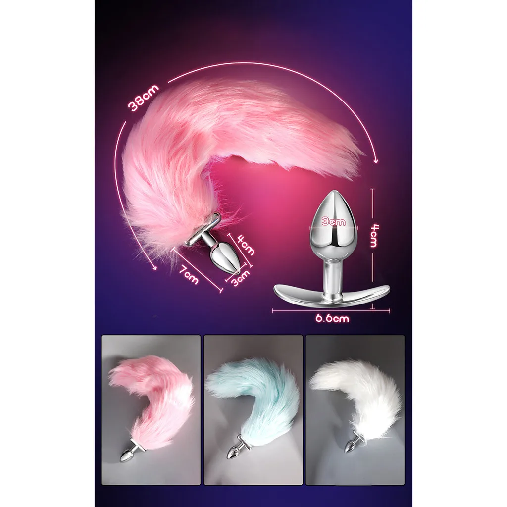Нержавеющая сталь Анальная пробка Животное Хвост секс-игрушка L0924 |