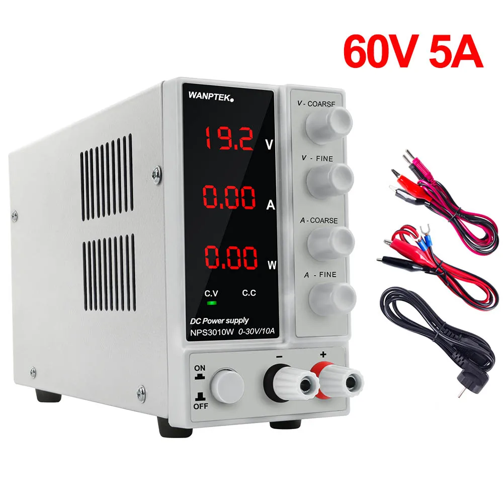 Wanptek оригинальная 3 Типы лаборатории переключение Регулируемый Питание 60V 5A DC затемнения скамья Источники питания переменной для телефона ремонт ПК