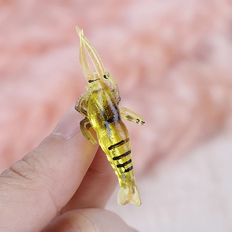 Приманка рыболовная креветка из мягкого материала в наборе 10 шт.|Наживки для