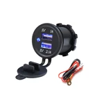 Розетка для зарядки с двумя USB-портами, 5 В, 3,1 А, со светодиодным индикатором, для автомобиля, лодки, мотоцикла, RV, телефона