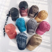 fashion embroidery men cotton solid baseball cap vintag visor washed solid color duckbill caps casual hats for women