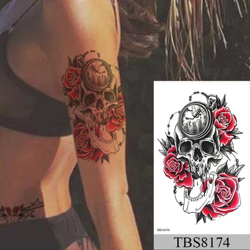 Waterproof Temporary Tattoo Sticker Lion Flower Henna Flash Tattoos Mermaid Rose Totem Body Art Arm Fake Tatoo Women Men | Красота и