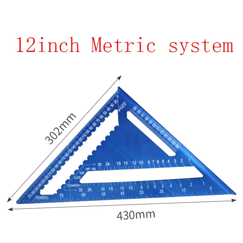 

Angle Ruler 7/12 inch Metric Aluminum Alloy Triangular Measuring Ruler Woodwork Speed Square Triangle Angle Protractor