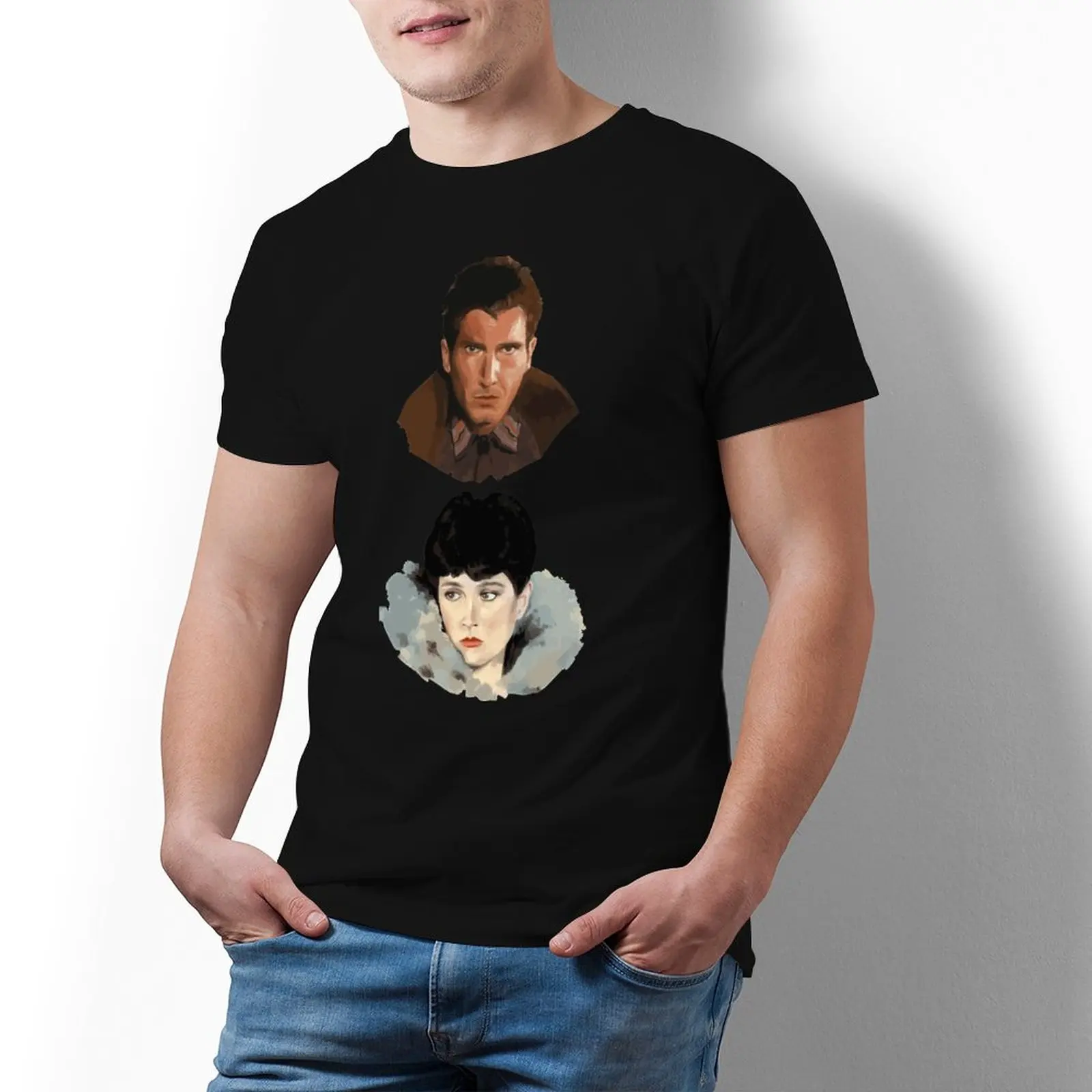 

Мужская хлопковая футболка с принтом «Рик и Рэйчел»