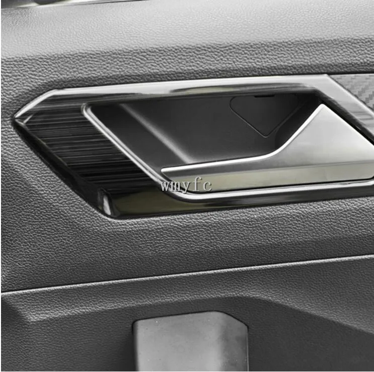 

Для VOLKSWAGEN T-ROC 2018 2019 4 шт. внутренняя дверная ручка отделка рамка молдинг Украшение Аксессуары автостайлинг