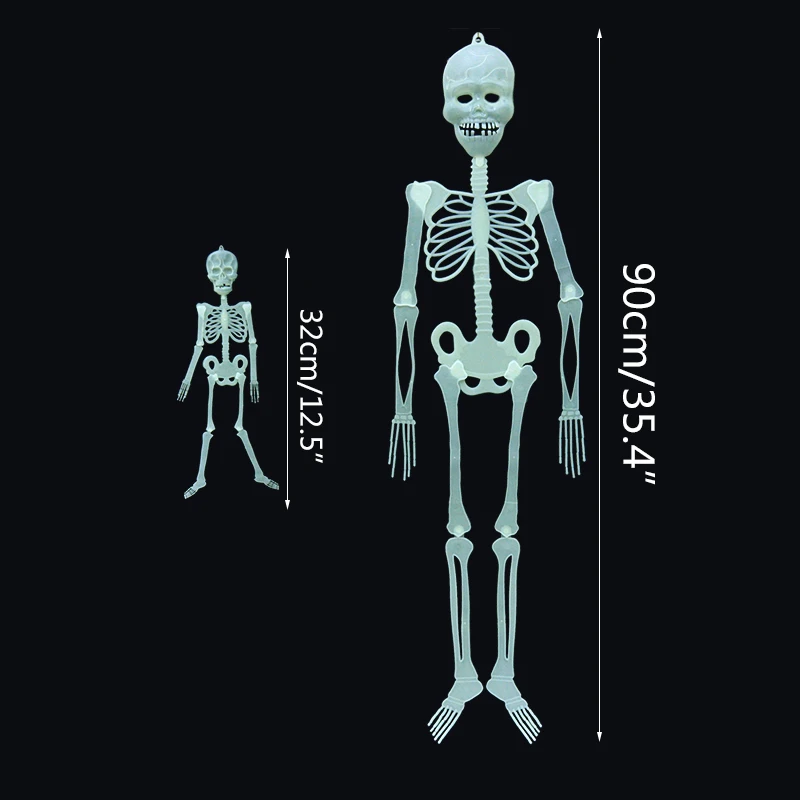 1 шт. 32/90 см светящийся Скелет украшение на Хэллоуин светится в темноте подвесной