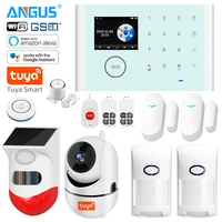 new 2020 angus home security external wifi camera siren alarm system with remote control intercom door opening sensor for house