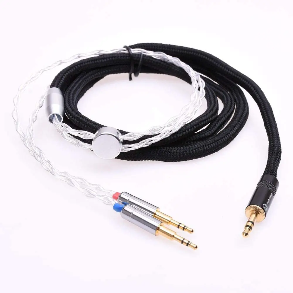 Black Sleeve 8 Cores Headphone Extension Cable 2x 2.5mm Plug For Hifiman HE1000 HE400S He400i HE-X HE560 Oppo PM-1 PM-2 enlarge