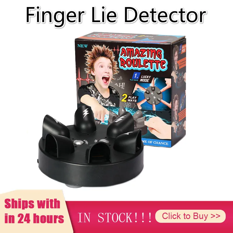 Полиграф на палец с электрошоком рулетка детектор ЛЛИ розыгрыши игрушка