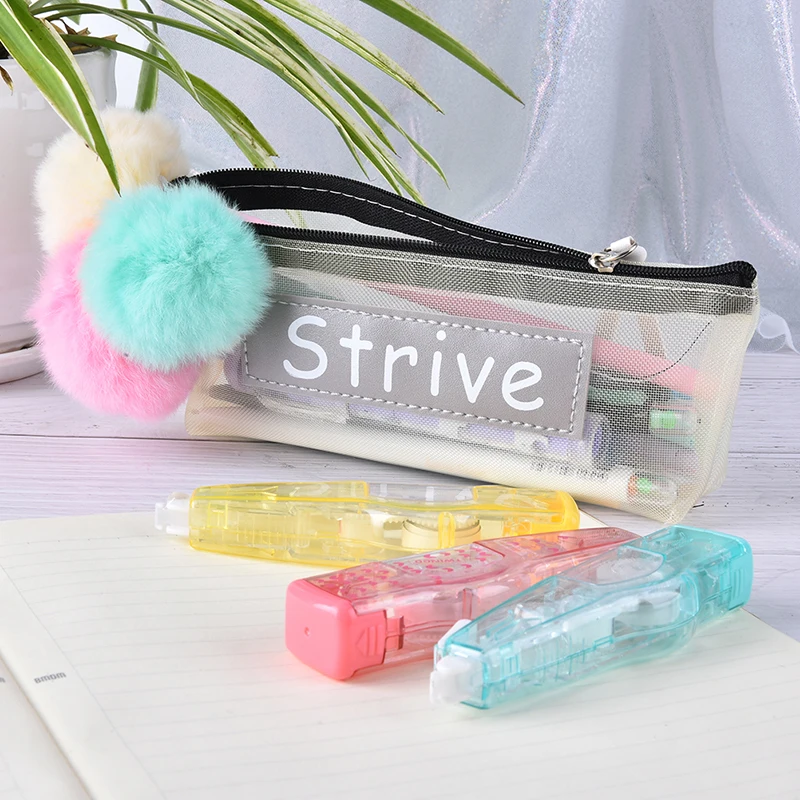 Прозрачная Сетчатая Сумка для ручек 1 шт. чехол карандашей на молнии хранения