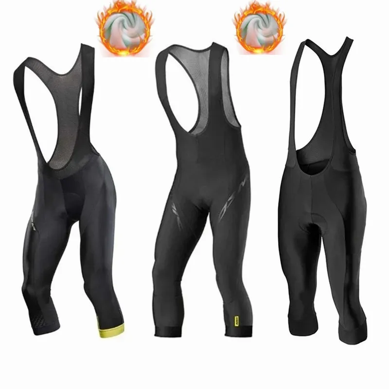 

2022 New Team Winter Cycling 3/4 Pants Long Thermal Fleece Padded Ropa Ciclismo Bicycle Clothing Tights MTB Bicycle Pants