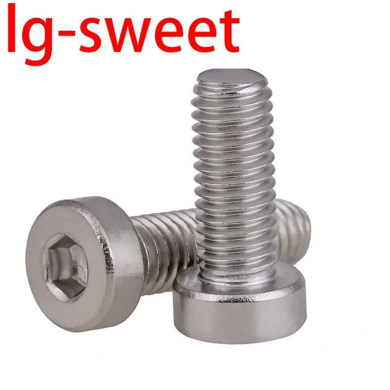 

Din7984 304 stainless steel thin head socket head screw short head socket head screw bolt m3-m10 available 30PCS