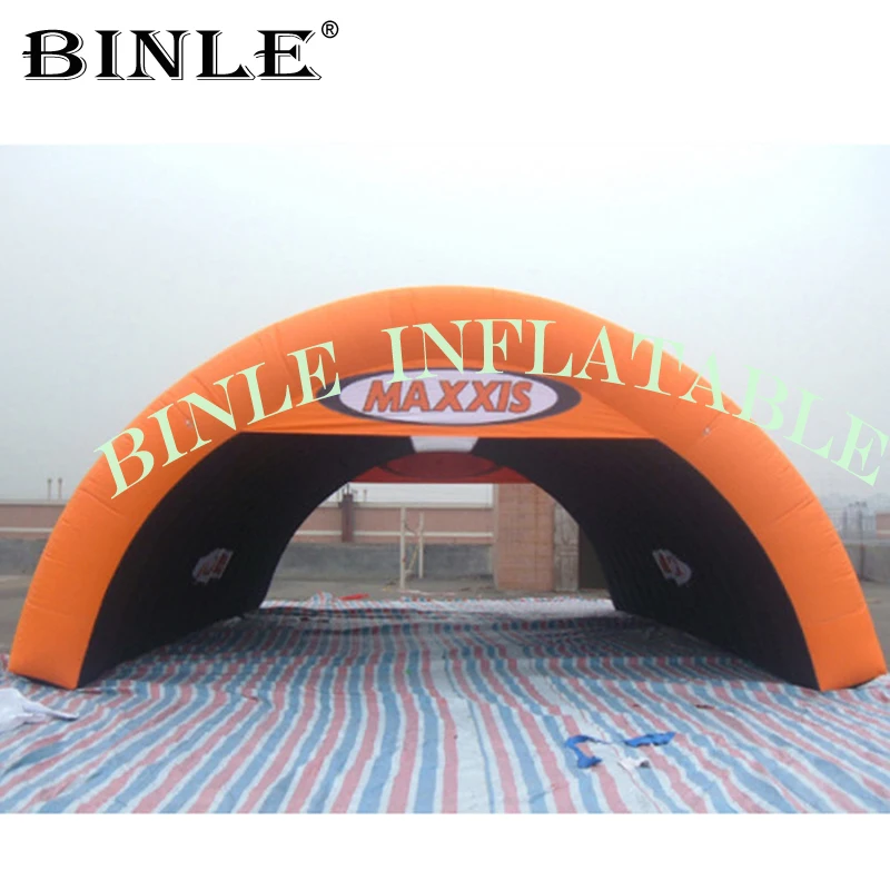 

MAXIS 8mx4m giant inflatable arch tunnel tent with logo orange dome canopy for outside events,radio shows